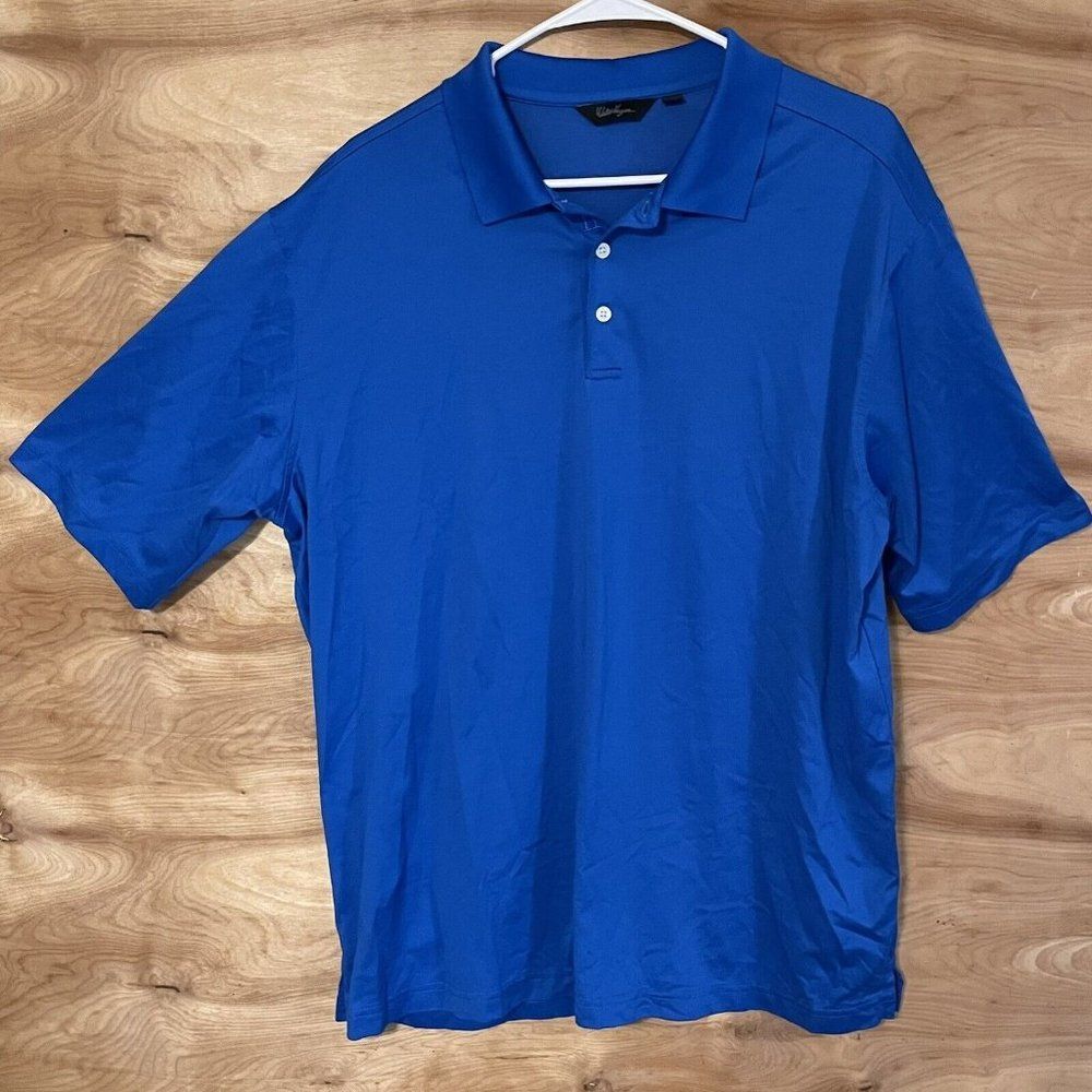 Walter Hagen Mens Short Sleeve Shirt XL Golf Athletic Polo Blue Shirt